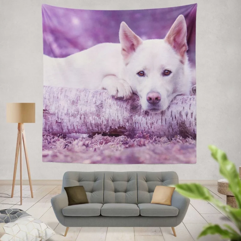 White Shepherd Noble Presence Wall Hanging Tapestry