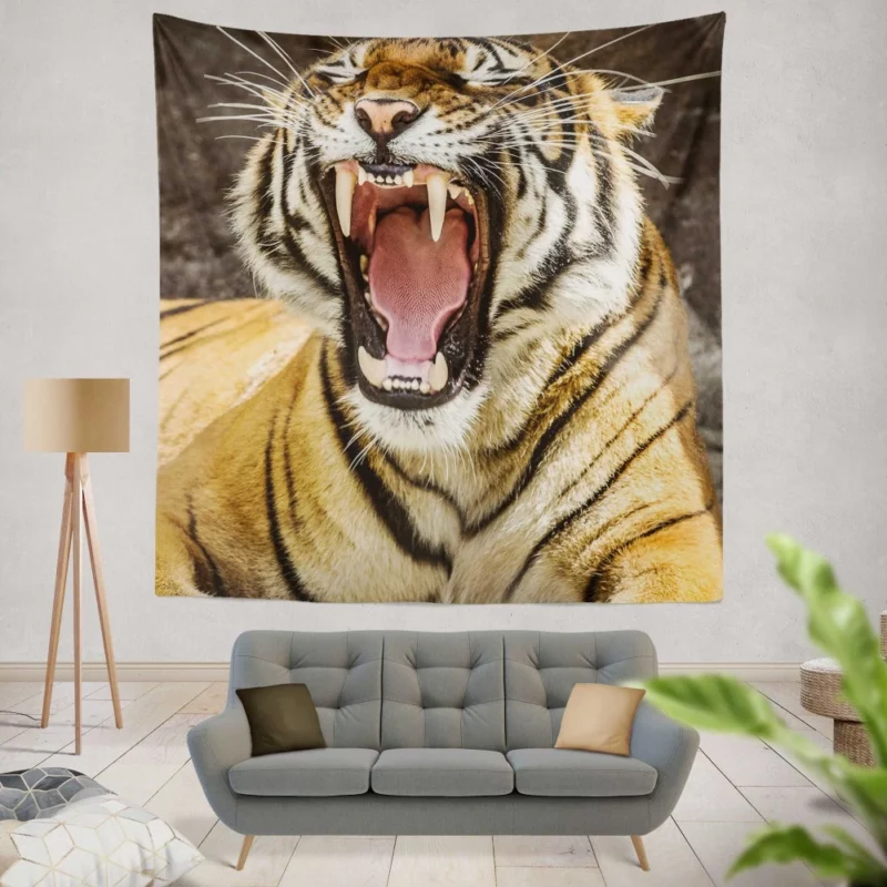 Wilderness Beauty Tiger Untamed Gaze Wall Hanging Tapestry