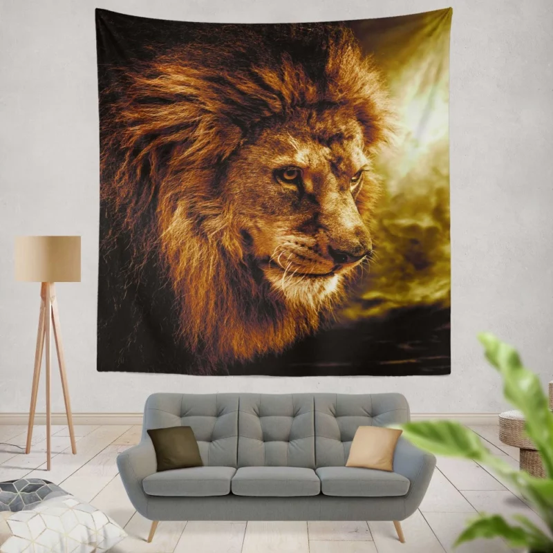 Wilderness Majesty Lion Regal Roar Wall Hanging Tapestry