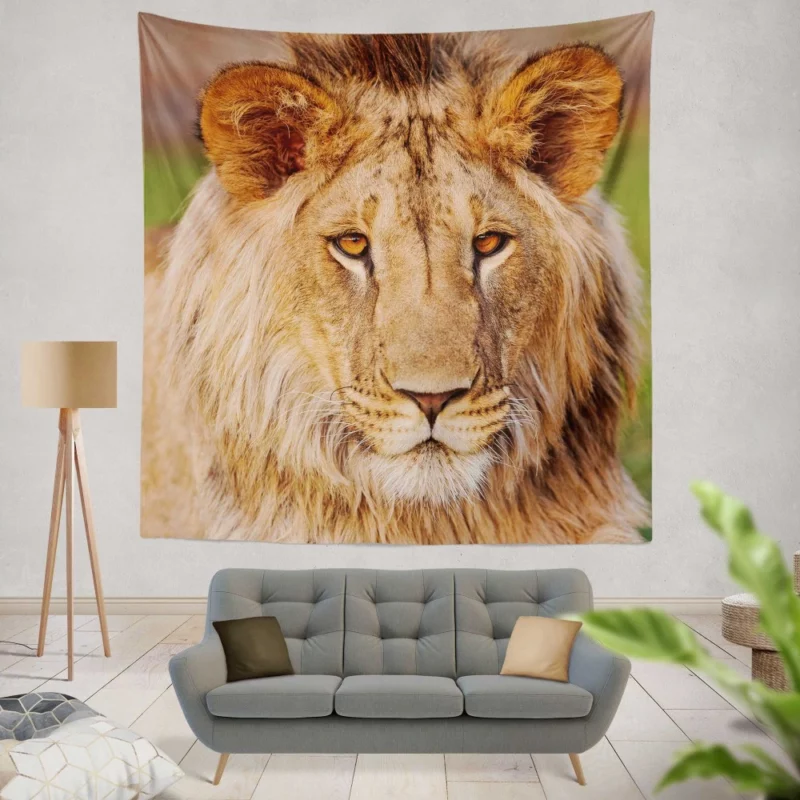 Wilderness Majesty Lion Regal Stare Wall Hanging Tapestry