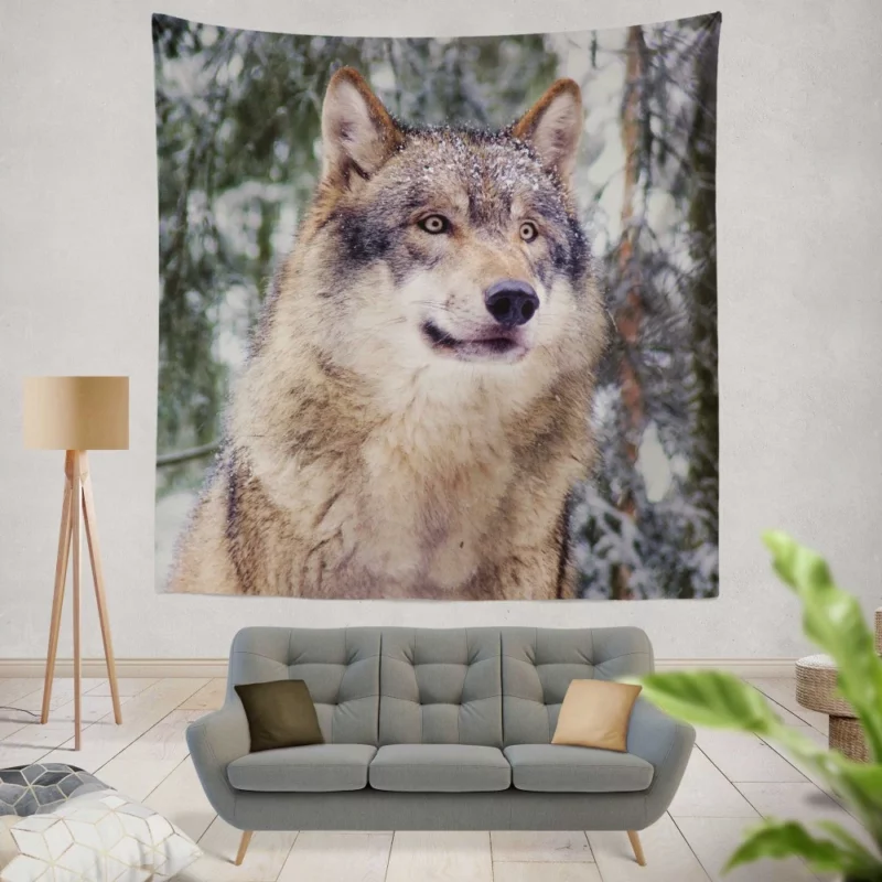 Winter Wolf Enchanted Stroll Wall Hanging Tapestry