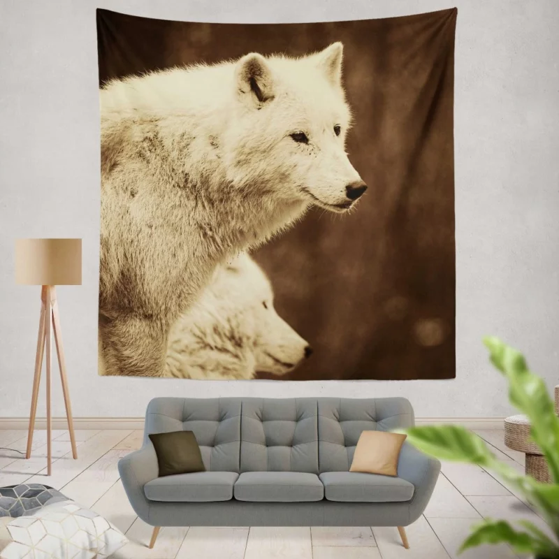 Wolf Enigmatic Gaze Wilderness Majesty Wall Hanging Tapestry