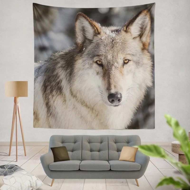 Wolf Fierce Wilderness Stance Wall Hanging Tapestry