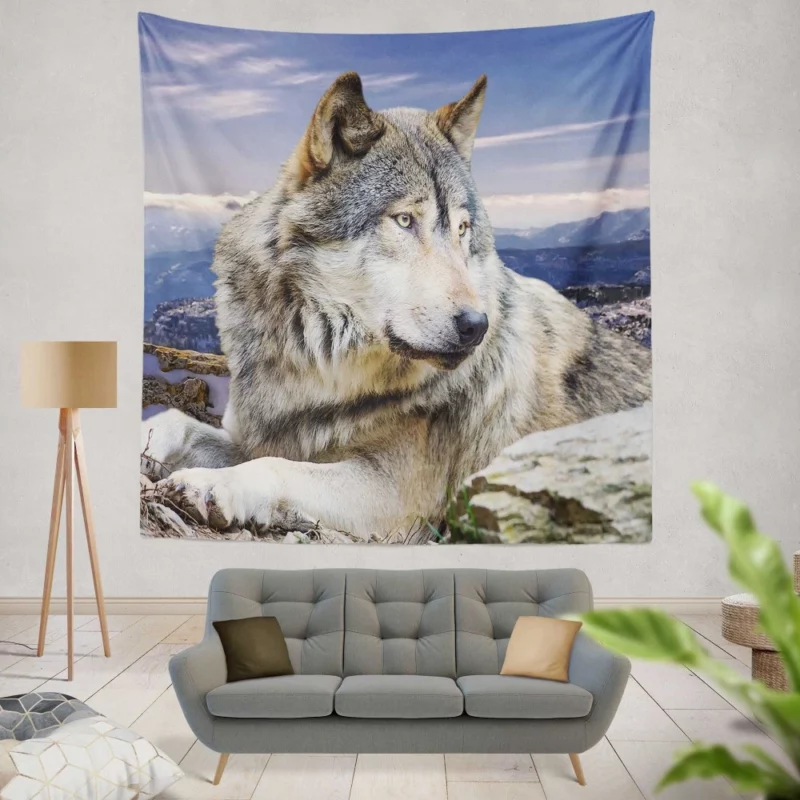 Wolf Intense Stare Untamed Intrigue Wall Hanging Tapestry