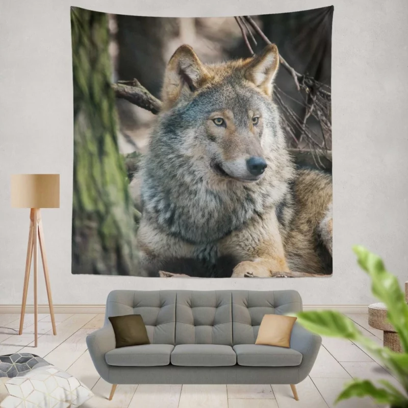 Wolf Majestic Presence Fierce Aura Wall Hanging Tapestry