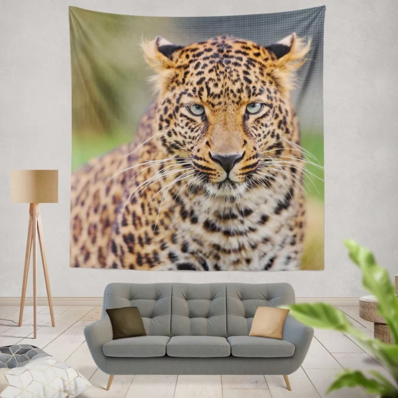 Young Leopard Playful Wilderness Wall Hanging Tapestry