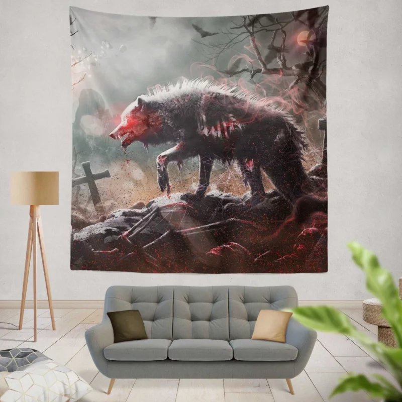 Zombie Dark and Bloody Journey Wall Hanging Tapestry